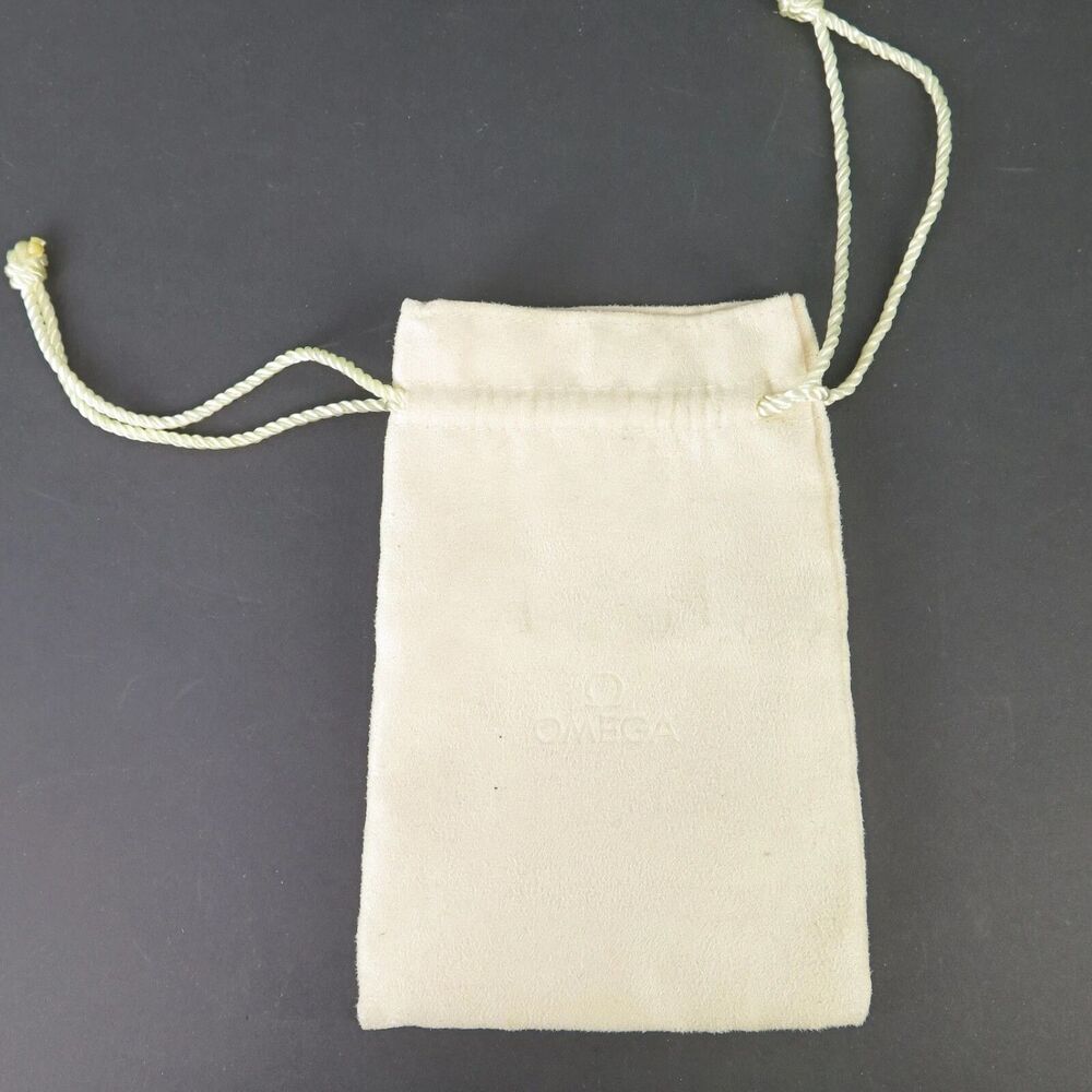 Genuine Omega Watch Brand Cream White Pouch Travel Bag 15x9.5cm
